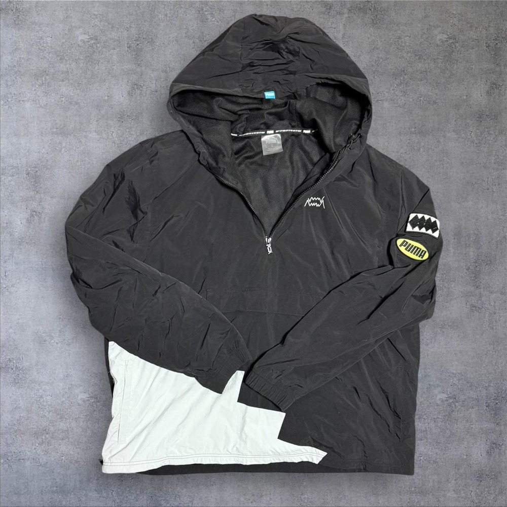 Puma black windbreaker jacket XL essentials baggy grunge